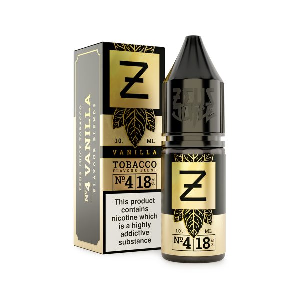 4 vanilla zeus tobacco 18mg 10ml freebase white