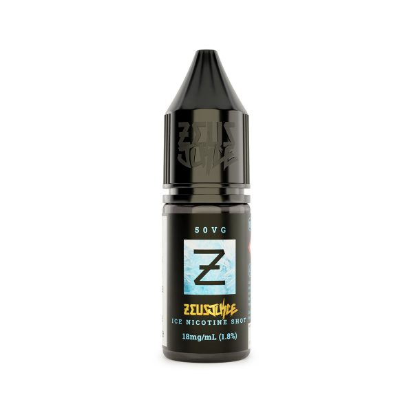 zeus juice 18mg 10ml 50vg ice nicotine shot white