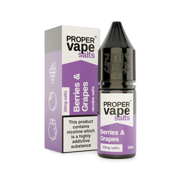 berries and grapes proper vape 20mg 10ml nicotine salts white