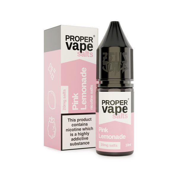 pink lemonade proper vape 20mg 10ml nicotine salts white