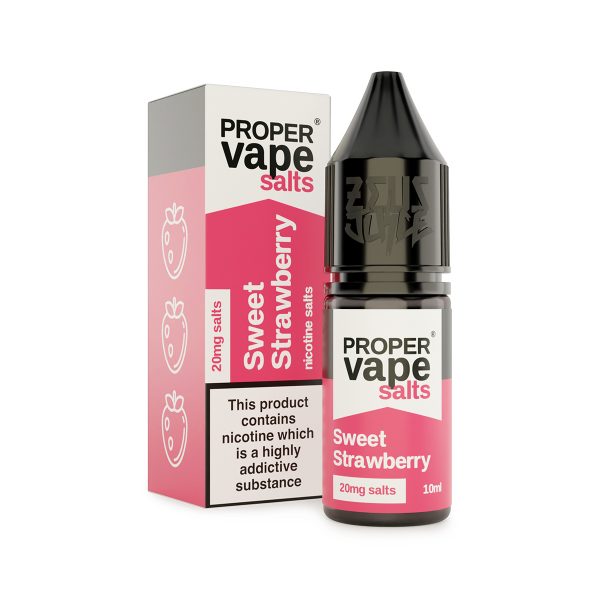 sweet strawberry proper vape 20mg 10ml nicotine salts white
