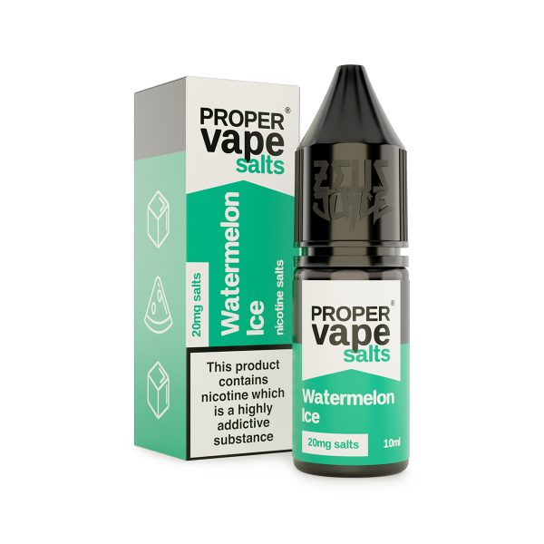 watermelon ice proper vape 20mg 10ml nicotine salts white