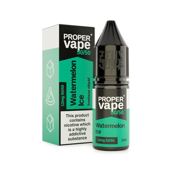 watermelon ice proper vape 50 50 12mg 10ml freebase white