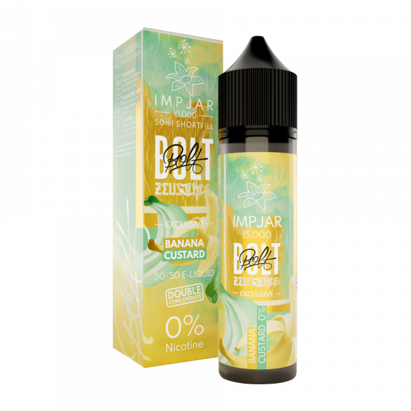 banana custard imp jar bolt zeus juice 50mlsf white