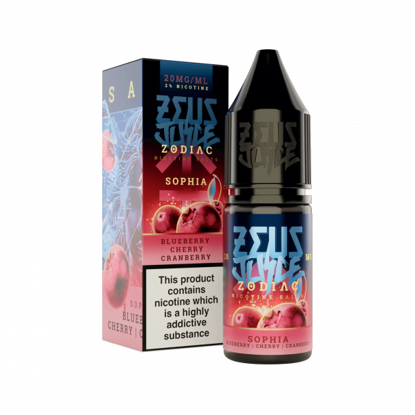 sophia zeus juice zodiac 20mg 10ml nicotine salts white