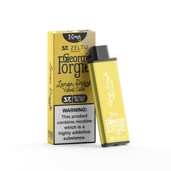 Lemon drizzle vape with warning label